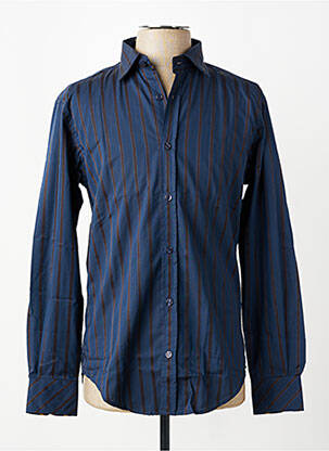 Chemise manches longues coupe cintrée bleu SERGE BLANCO homme