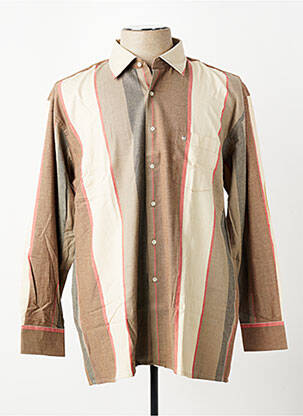 Chemise manches longues poches marron PIERRE CARDIN homme