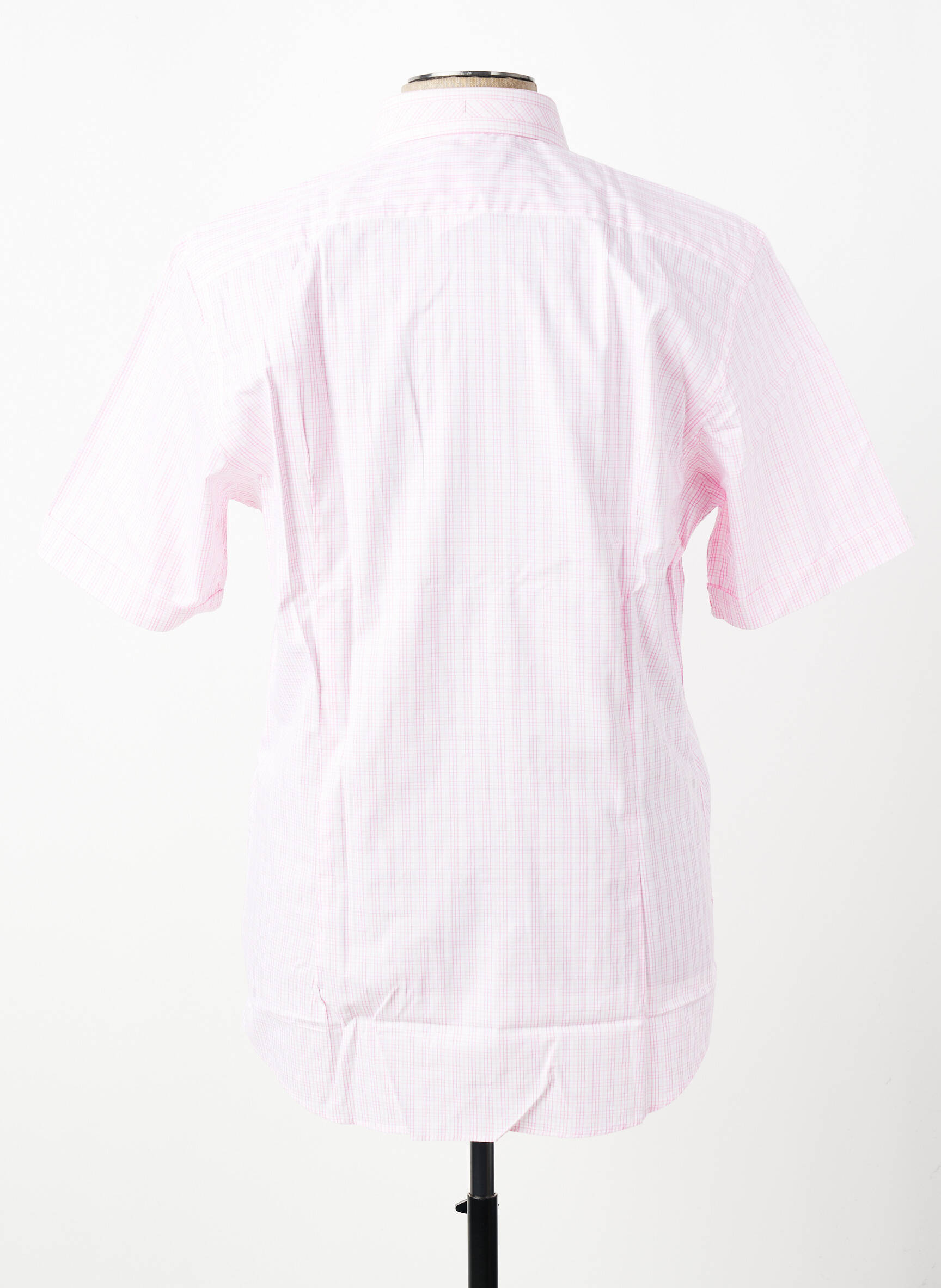 Chemise manches courtes imprimé carreaux rose PIERRE CARDIN homme