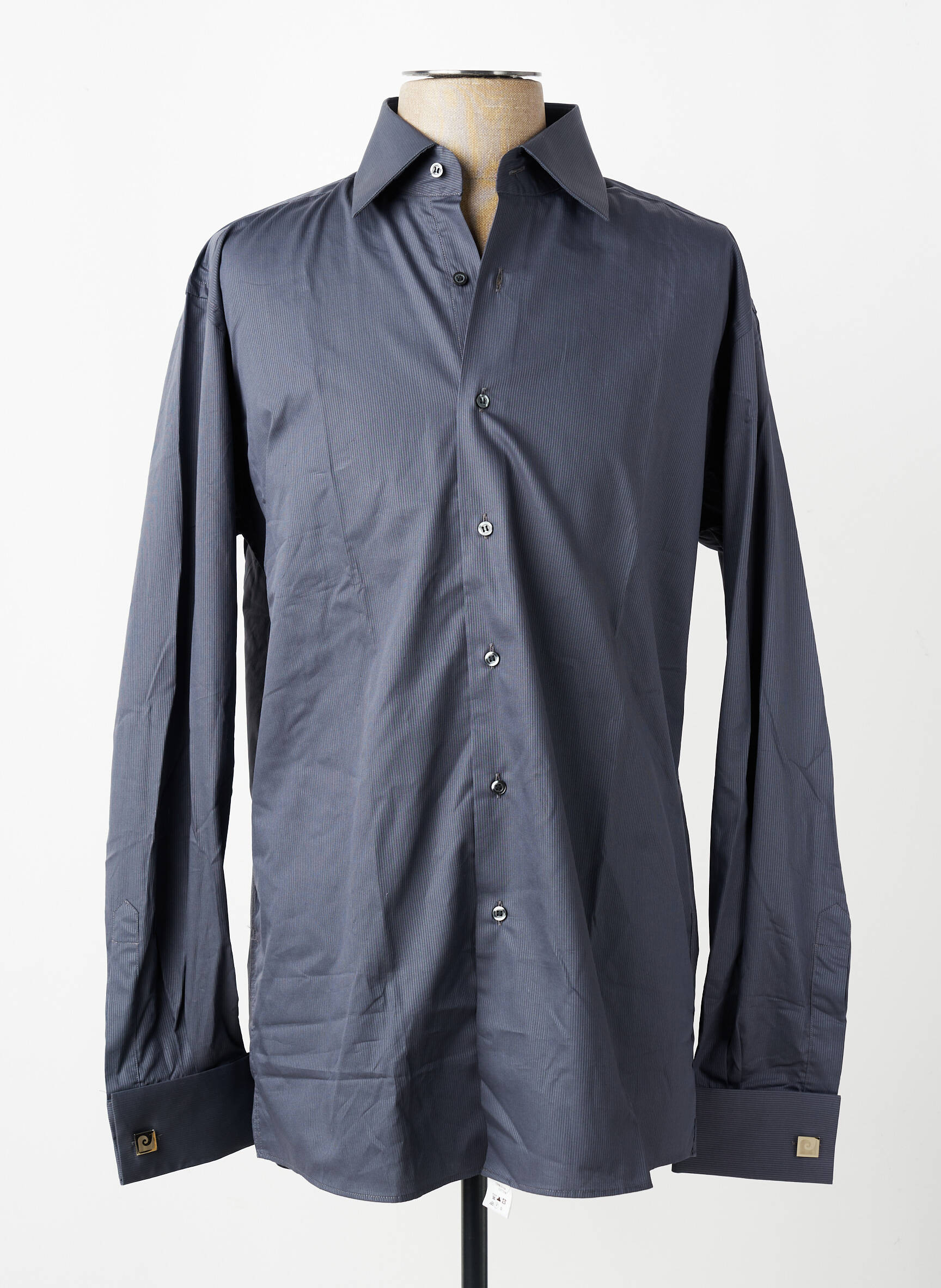 Chemise manches longues coupe cintrée gris PIERRE CARDIN homme