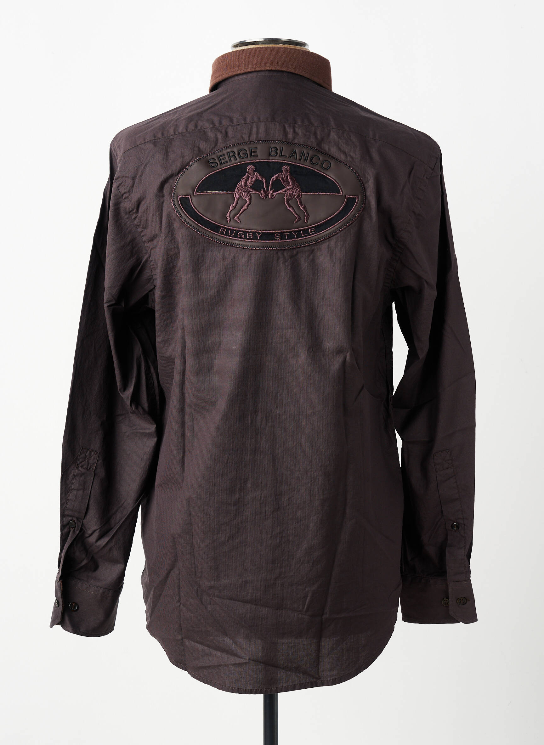 Chemise manches longues poches marron SERGE BLANCO homme