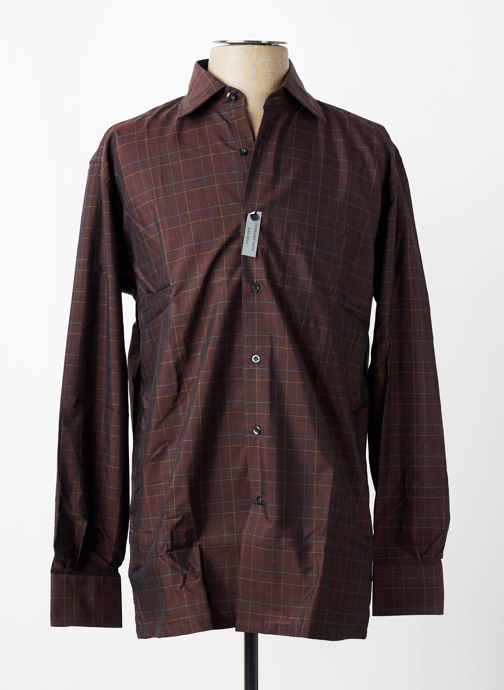 Chemise manches longues poches marron PIERRE CARDIN homme
