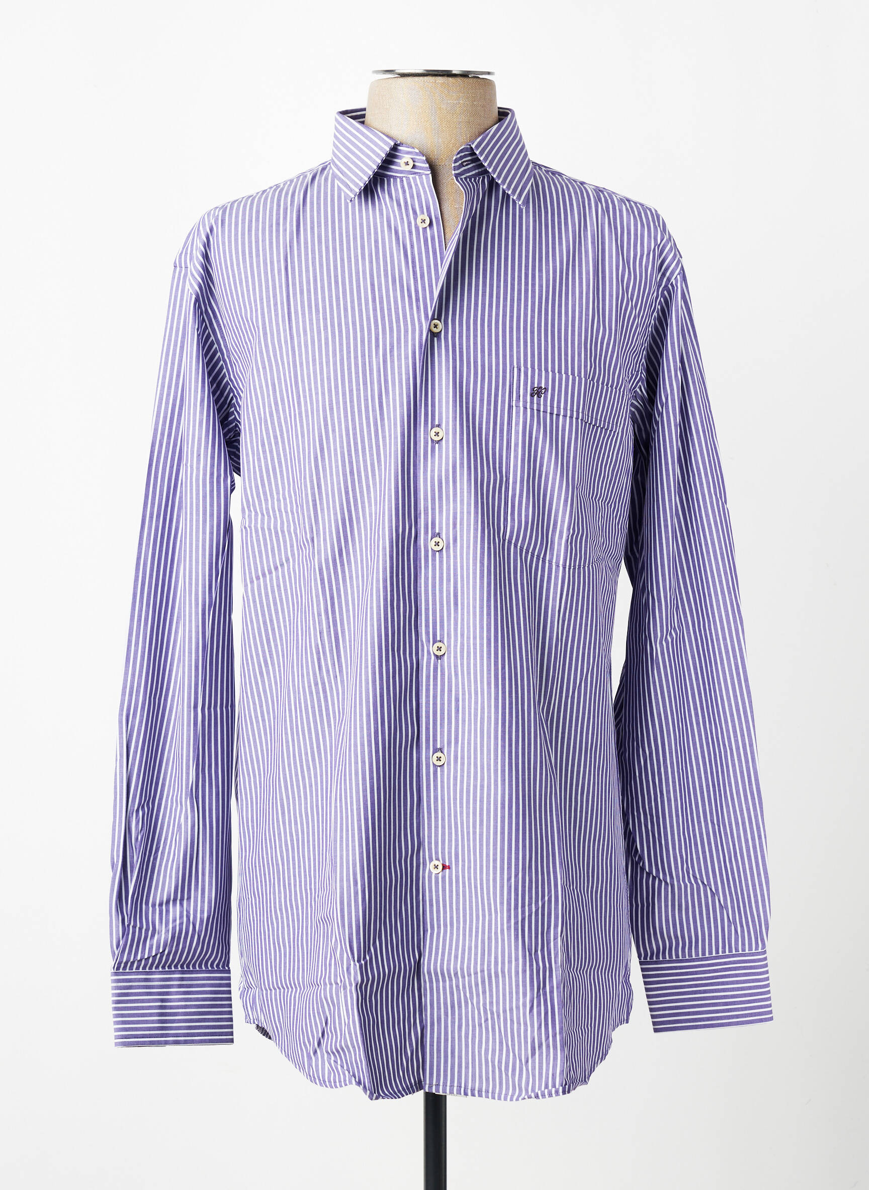 Chemise manches longues poches violet JEAN CHATEL homme