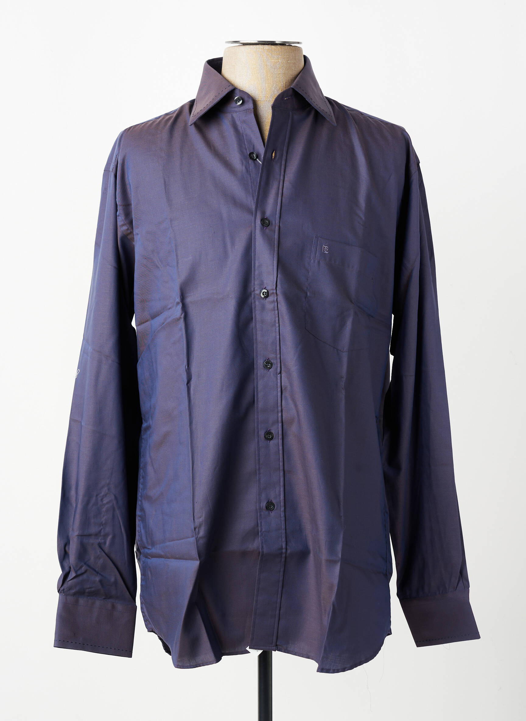 Chemise manches longues poches violet PIERRE CARDIN homme