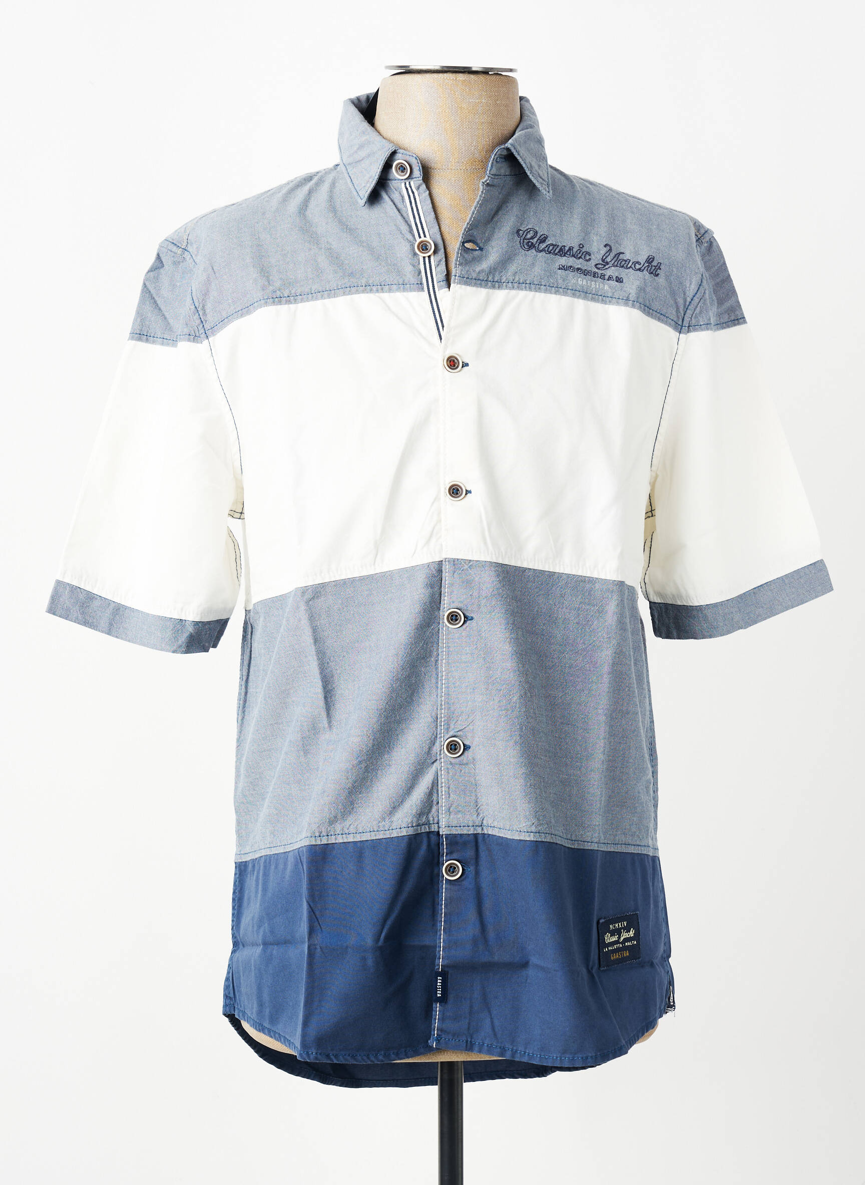 Chemise manches courtes coupe cintrée bleu GAASTRA homme