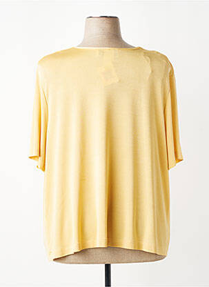 Top stretch manches courtes jaune CHRISTINE LAURE femme