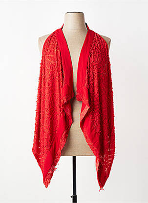 Gilet sans manche maille fine rouge OLIVER JUNG femme