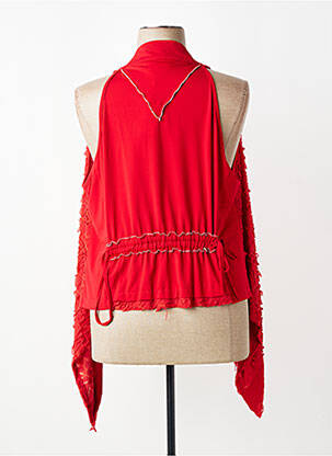 Gilet sans manche maille fine rouge OLIVER JUNG femme