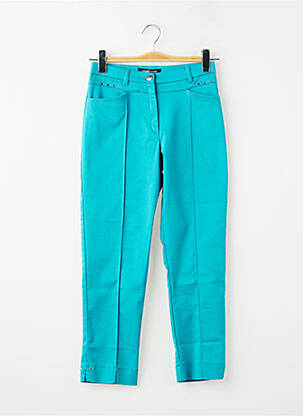 Pantalon 7/8 taille haute taille haute bleu CHRISTINE LAURE femme