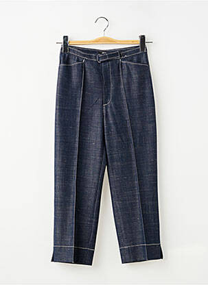 Pantalon 7/8 taille haute taille haute bleu BRUNO SAINT HILAIRE femme