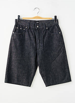 Bermuda tissage denim taille haute noir HUGO BOSS homme