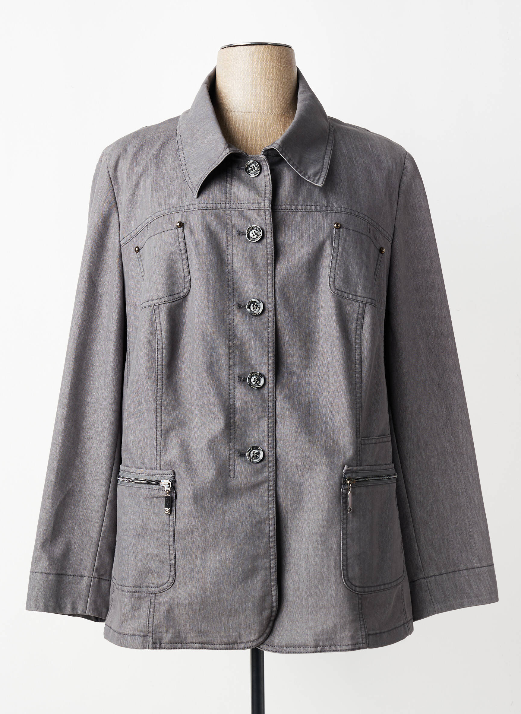 Veste casual coupe droite gris EUGEN KLEIN femme