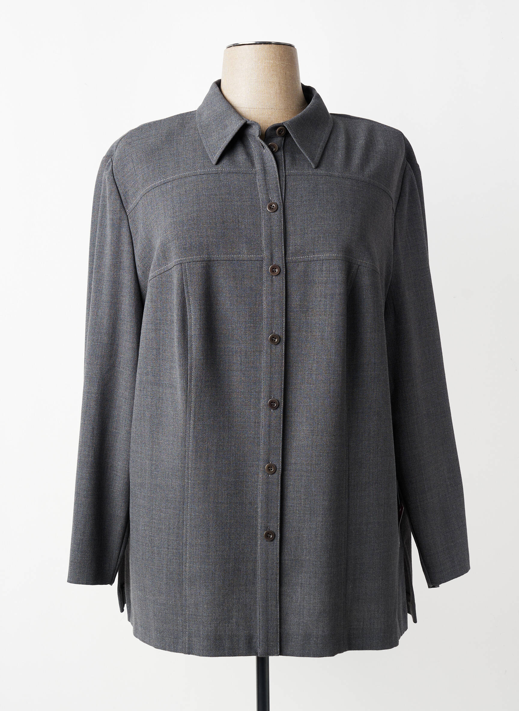 Veste casual coupe droite gris FRANK WALDER femme