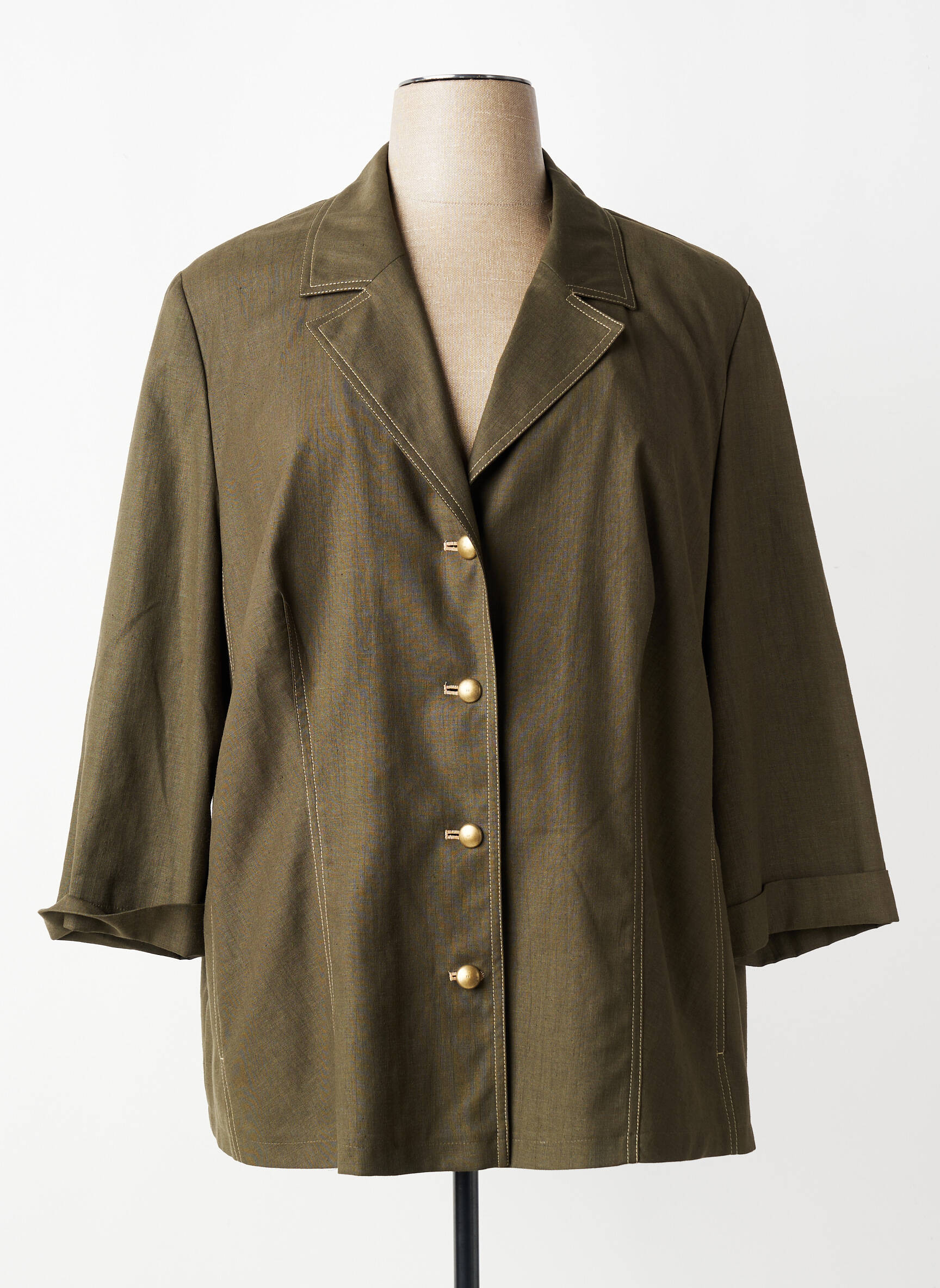 Veste casual col tailleur vert EUGEN KLEIN femme