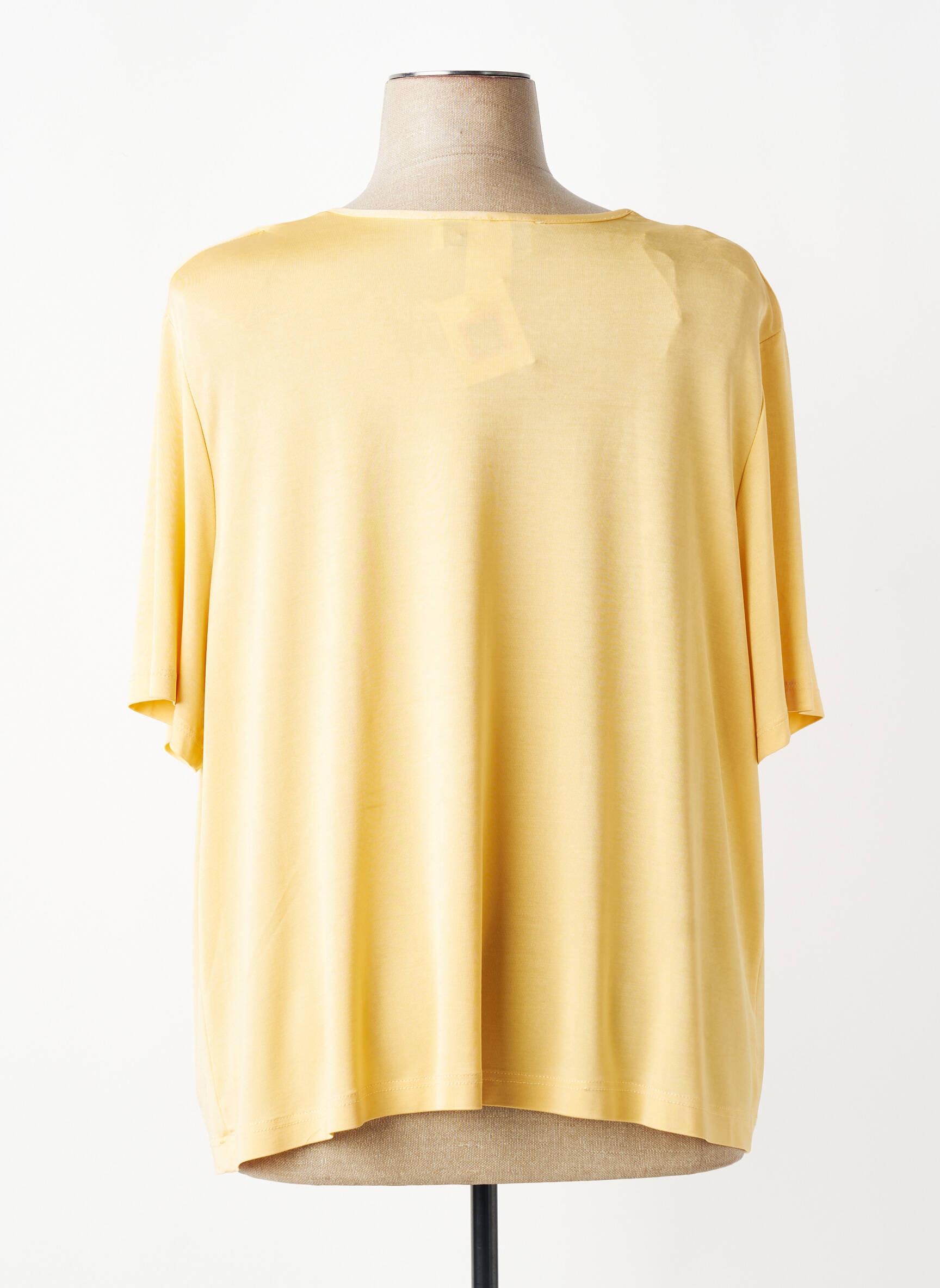Top stretch manches courtes jaune CHRISTINE LAURE femme