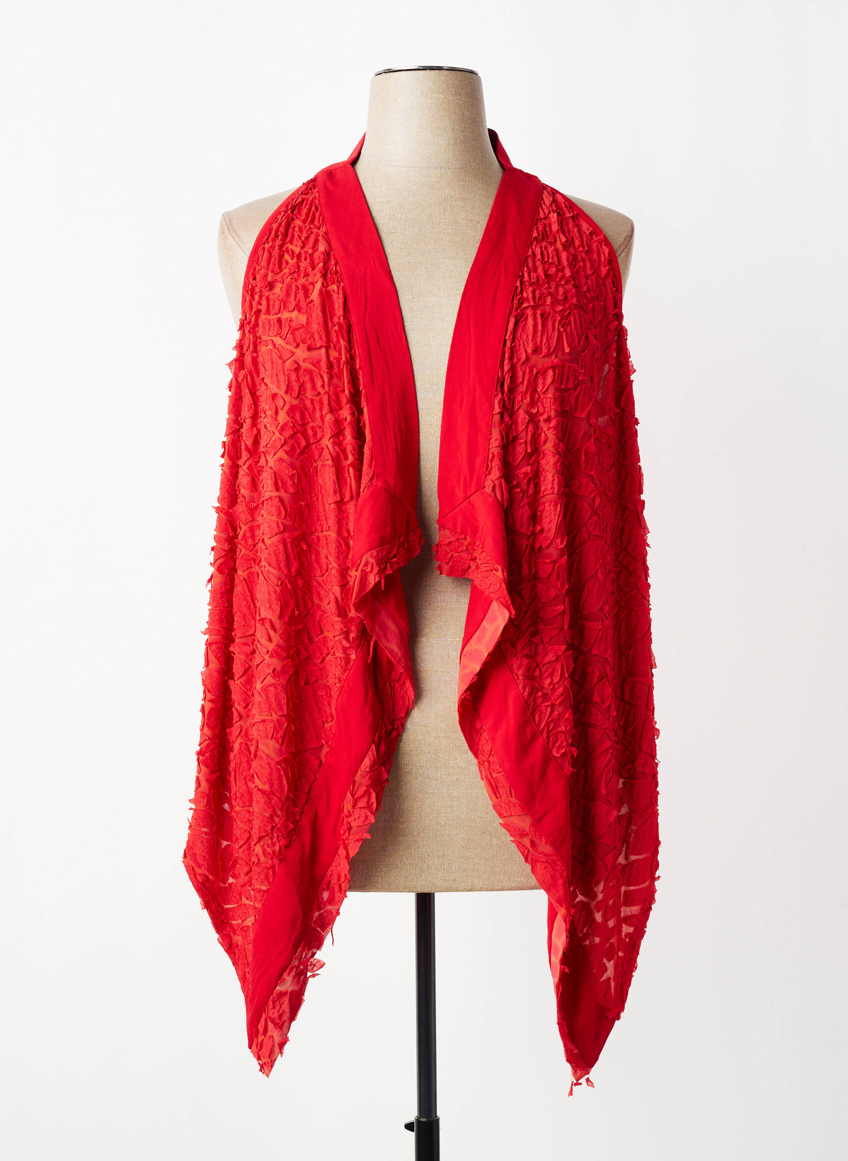 Gilet sans manche maille fine rouge OLIVER JUNG femme