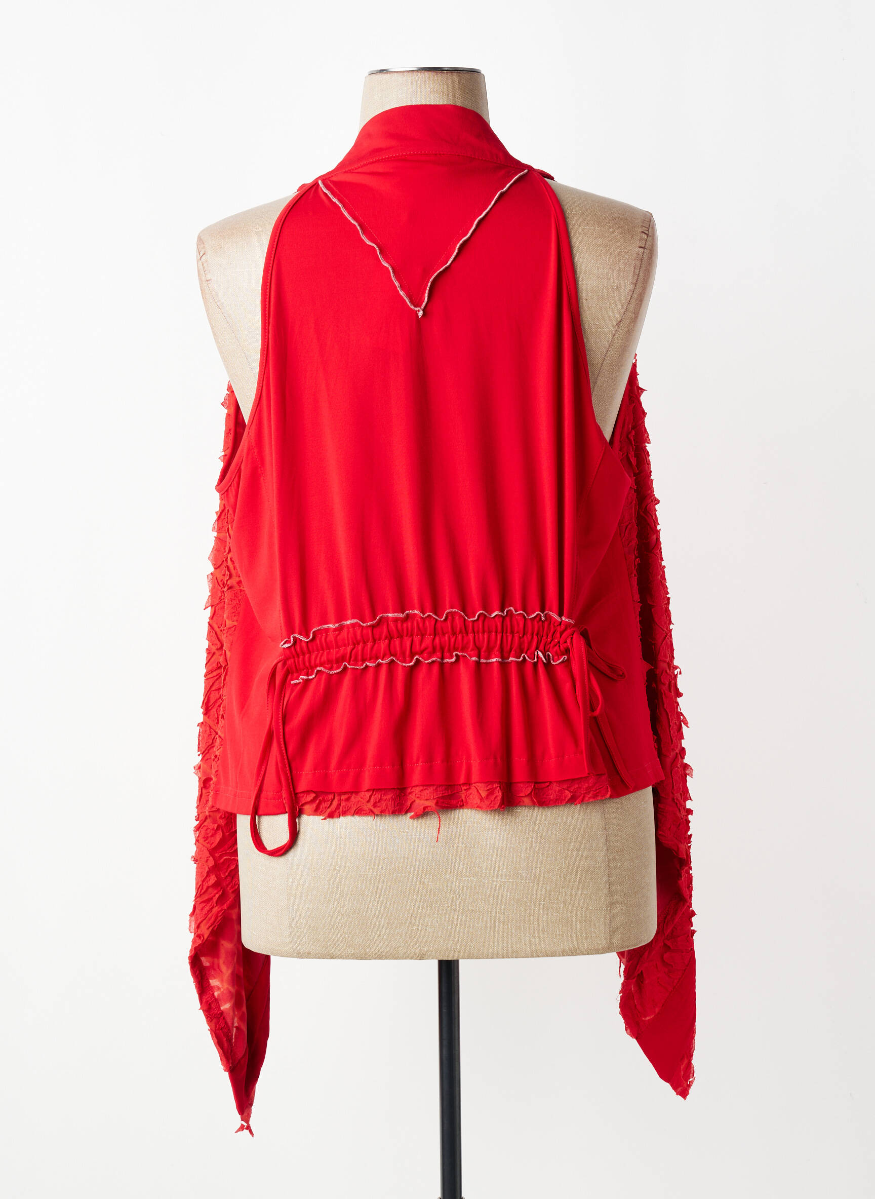 Gilet sans manche maille fine rouge OLIVER JUNG femme