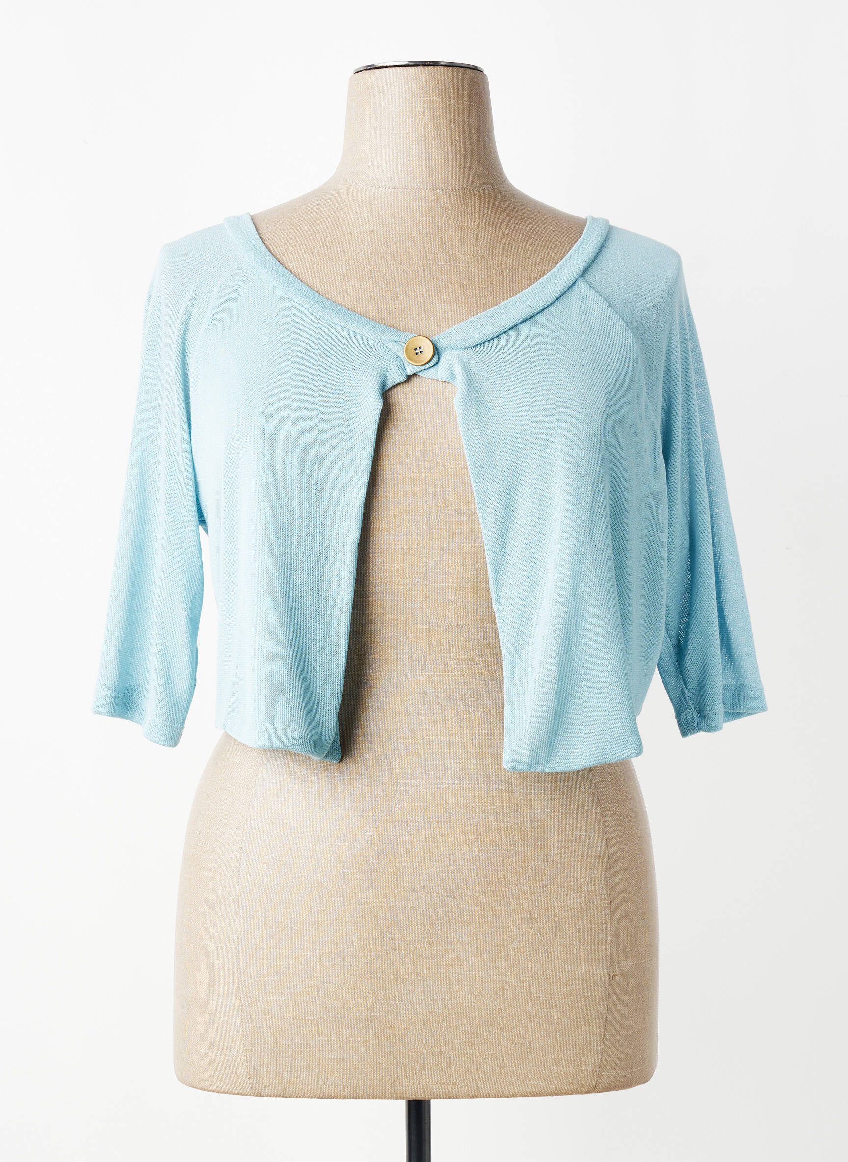 Boléro col rond bleu COCOMORE femme