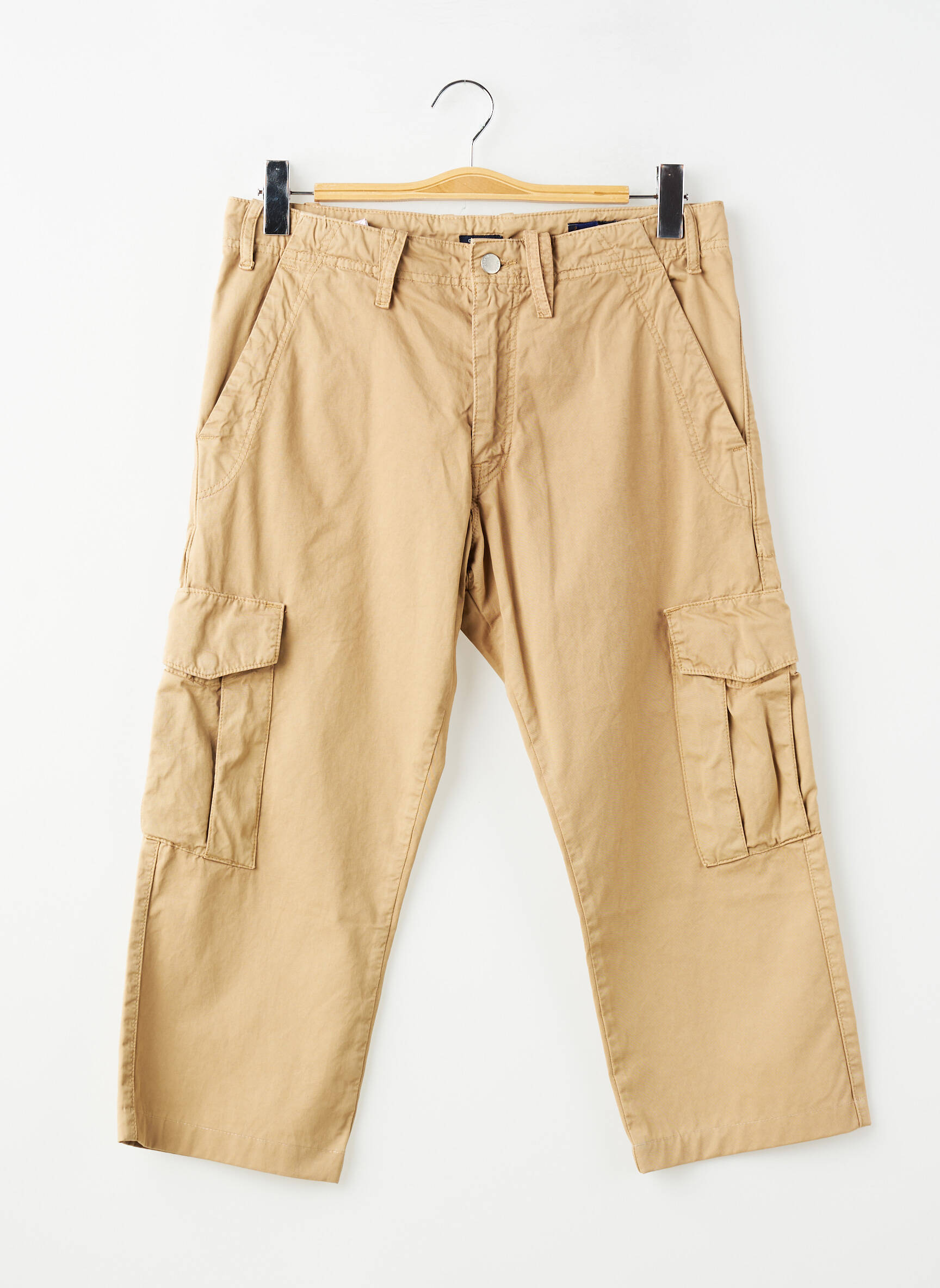 Pantalon large coupe droite taille normale beige SERGE BLANCO homme