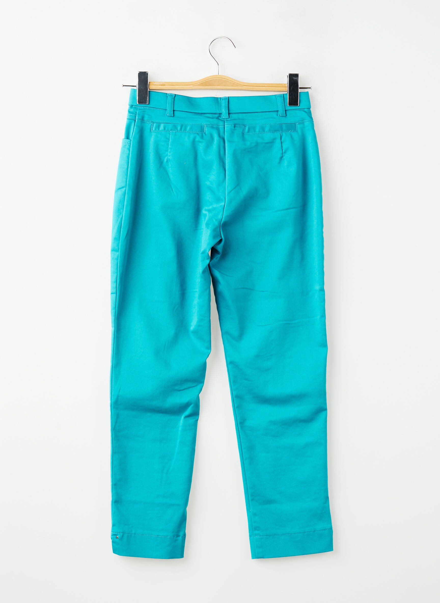Pantalon 7/8 taille haute taille haute bleu CHRISTINE LAURE femme