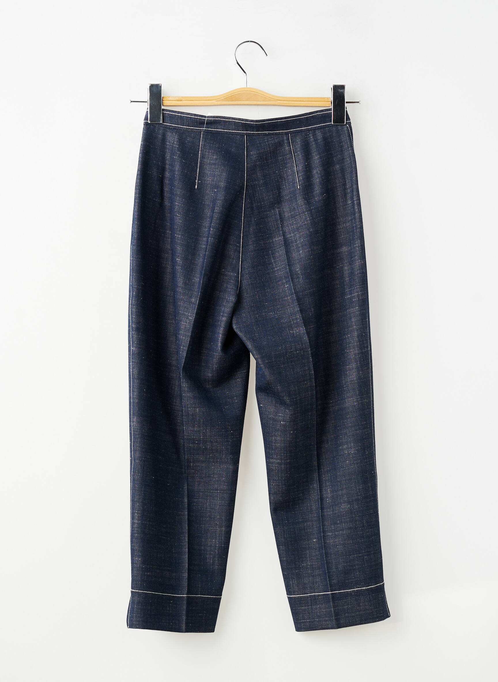 Pantalon 7/8 taille haute taille haute bleu BRUNO SAINT HILAIRE femme