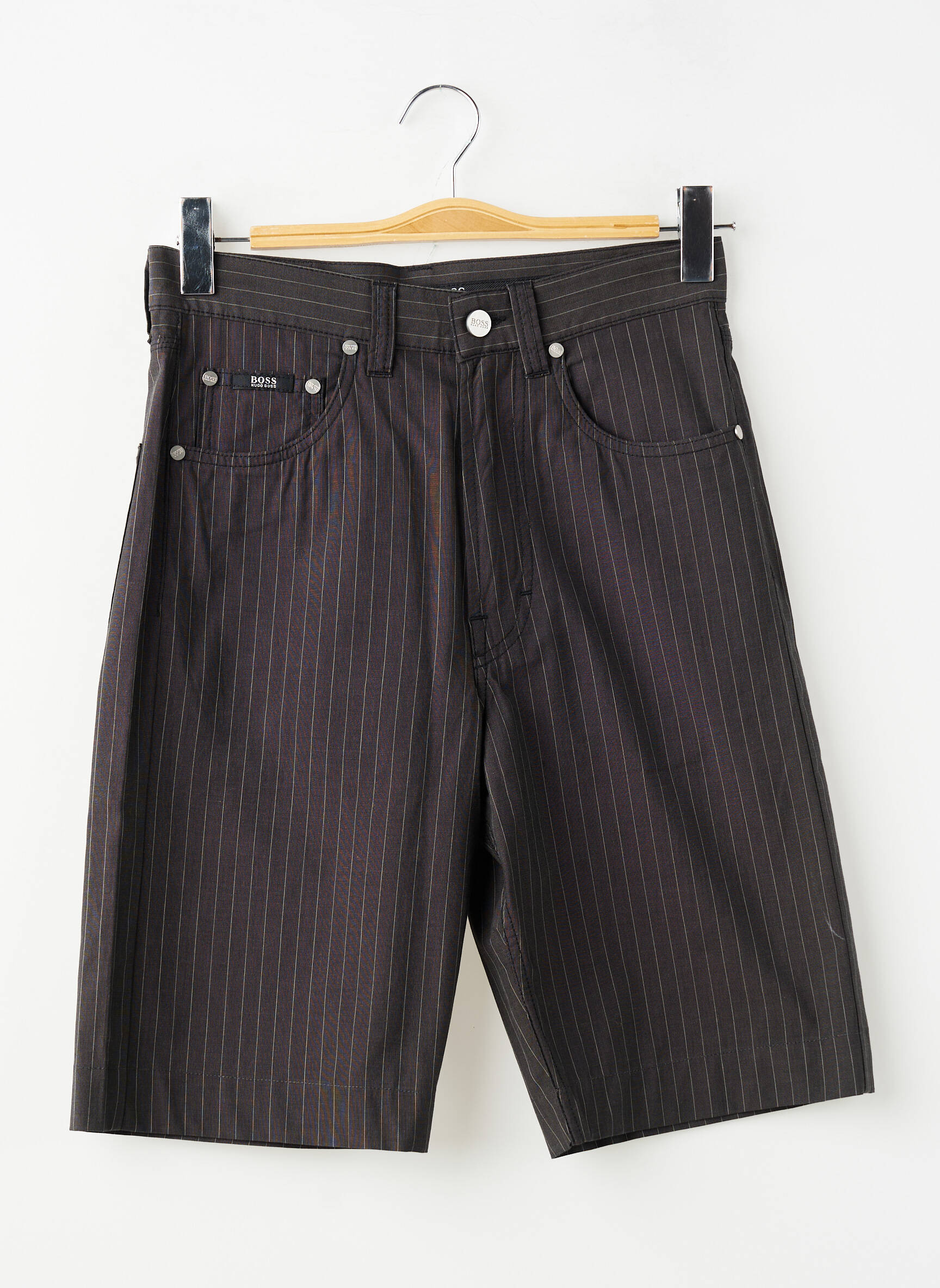 Bermuda tissage popeline taille haute gris HUGO BOSS homme