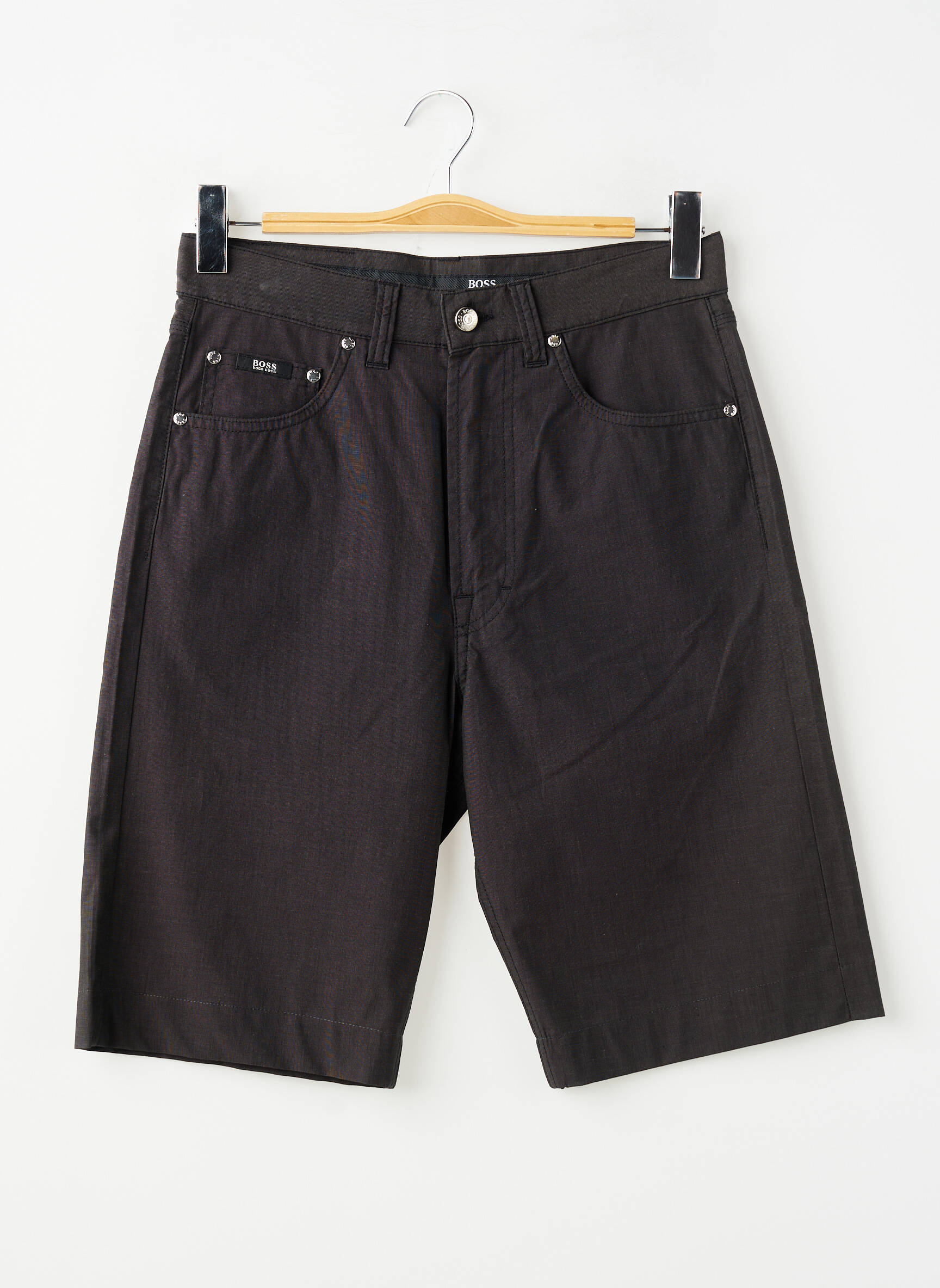 Bermuda tissage popeline taille normale noir HUGO BOSS homme