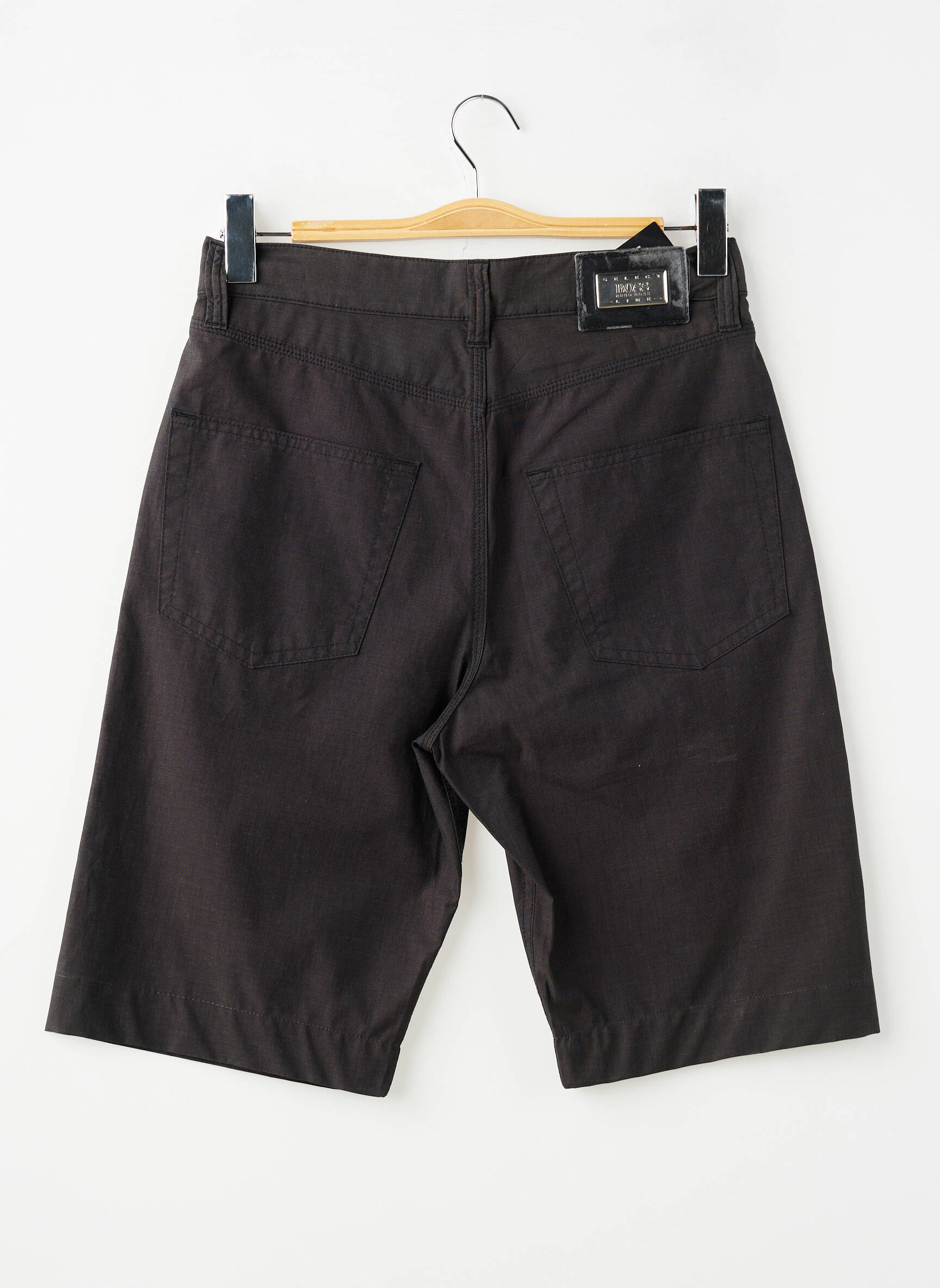 Bermuda tissage popeline taille normale noir HUGO BOSS homme