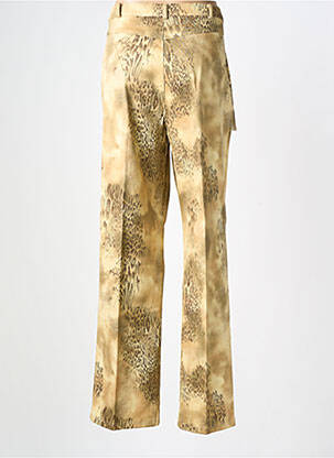 Pantalon droit tissage popeline taille haute jaune GELCO femme