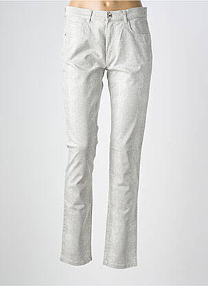Pantalon slim tissage popeline taille normale gris BRUNO SAINT HILAIRE femme
