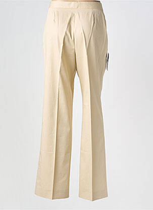 Pantalon flare fermeture zippée sous rabat avec crochet taille haute beige PATRICK GERARD femme
