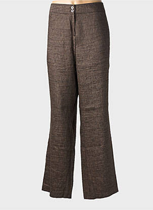 Pantalon droit taille à pinces taille normale marron FRANK WALDER femme