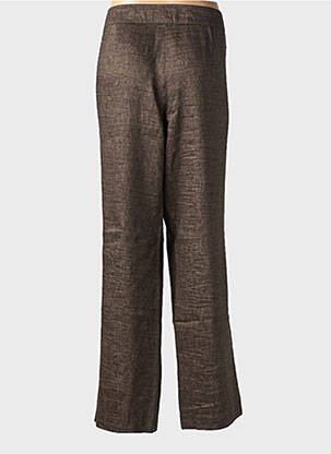 Pantalon droit taille à pinces taille normale marron FRANK WALDER femme