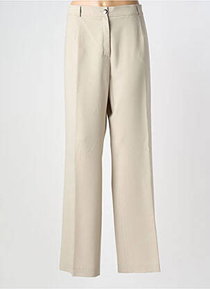 Pantalon droit tissage crêpe taille haute beige WEILL femme