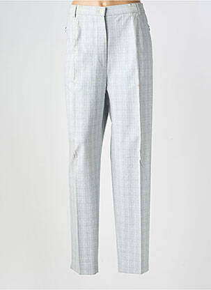 Pantalon droit tissage crêpe taille haute gris BRUNO SAINT HILAIRE femme