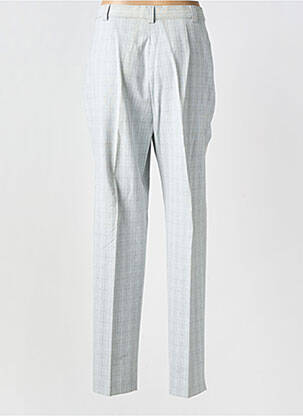 Pantalon droit tissage crêpe taille haute gris BRUNO SAINT HILAIRE femme
