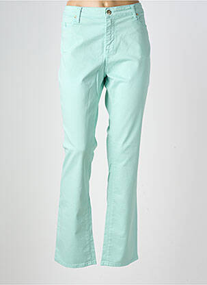 Pantalon slim tissage popeline taille normale vert VOTRE NOM femme