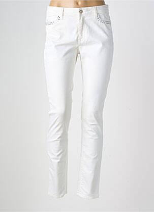 Pantalon slim tissage popeline taille normale beige VOTRE NOM femme