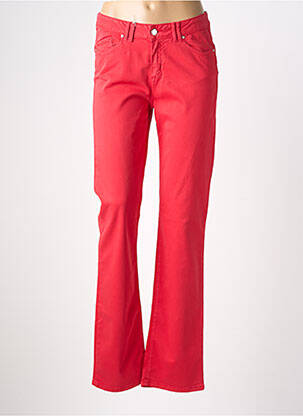 Pantalon slim tissage popeline taille normale rouge VOTRE NOM femme
