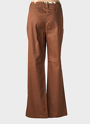 Pantalon droit tissage popeline taille normale marron PAUL BRIAL femme