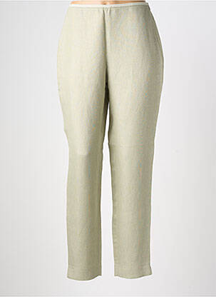 Pantalon droit taille à pinces taille haute vert LECOMTE femme