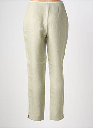 Pantalon droit taille à pinces taille haute vert LECOMTE femme