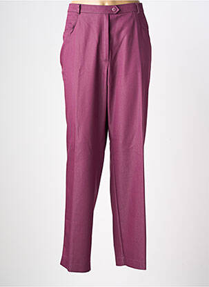 Pantalon droit tissage popeline taille normale violet FRANK WALDER femme