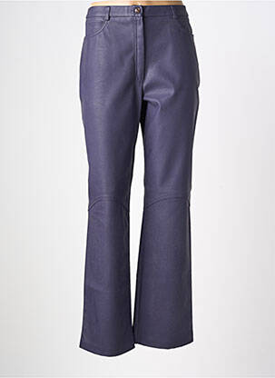 Pantalon droit fermeture zippée sous rabat boutonné taille normale violet CHRISTINE LAURE femme