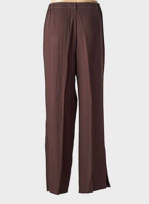 Pantalon droit tissage crêpe taille normale marron CHRISTINE LAURE femme