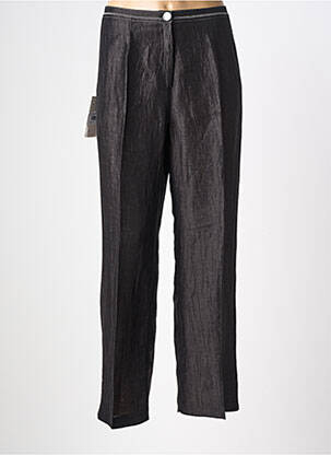 Pantalon droit tissage crêpe taille normale noir FRANCOISE DE FRANCE femme