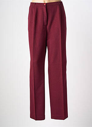 Pantalon droit taille à pinces taille haute rouge WEILL femme