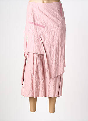 Jupe longue fermeture zippée au dos rose MOTYS COLLECTION femme