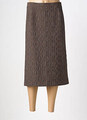 Jupe mi-longue taille à pinces marron FRANCOISE DE FRANCE femme