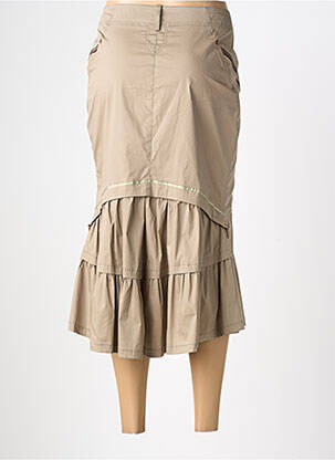 Jupe mi-longue taille à pinces vert EVA KAYAN femme